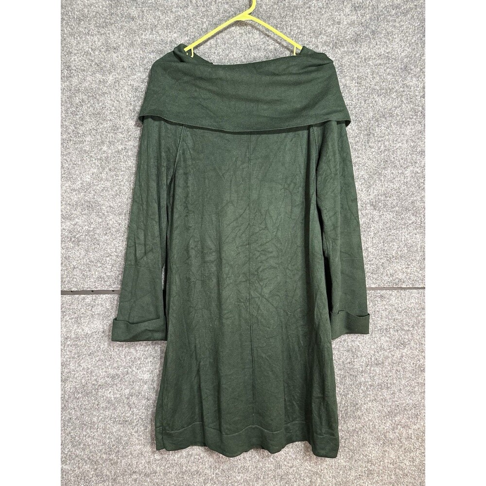 Vince Camuto Green Cowl Neck Long Sleeve Knit Sweater Dress Women’s Size L